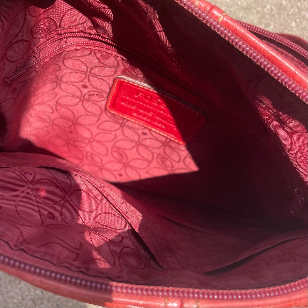 Fossil Red Leather Women's Bag - Picture 11 of 12